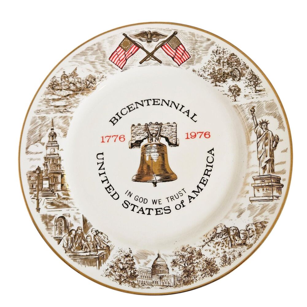 Vintage 1976 Viletta Fine China Bicentennial Plate – Americana Commemorative (10